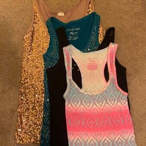 EUC Bundle of 4 Women’s/Girl’s Bold and Bright Tanktops